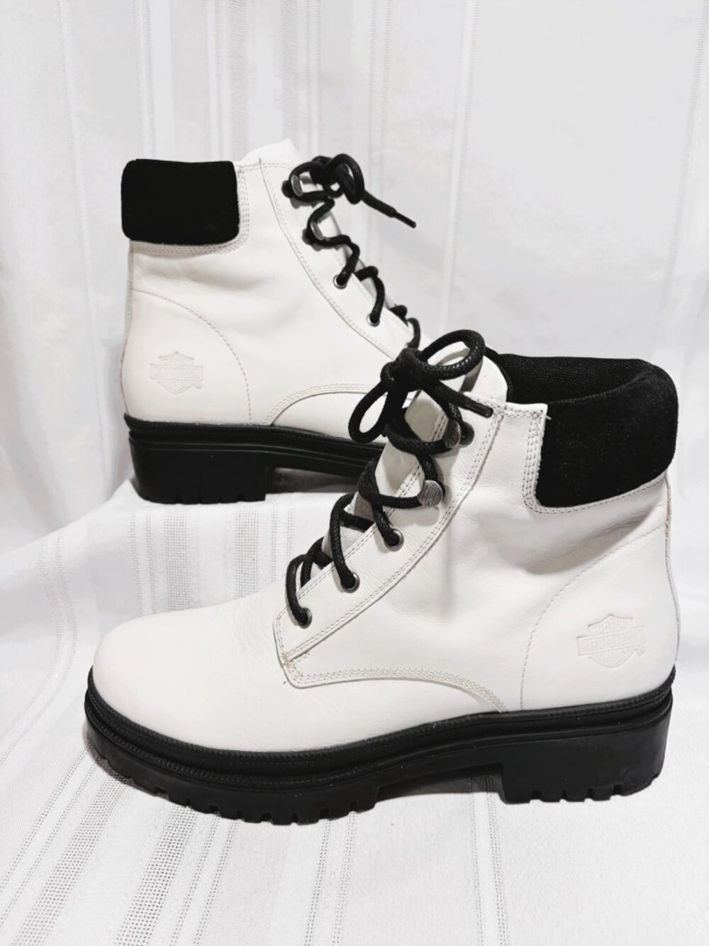 Harley-Davidson Women’s Size 10M Tressler Riding White Motorcycle Boots D87207